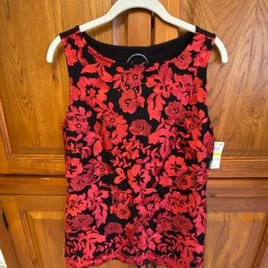 INC tunic top in red embroidery. Size S